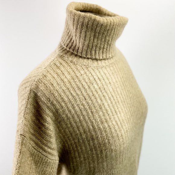 NEW Topshop Beige Turtleneck Sweater Dress Size Medium (8-10) Cozy Winter Knit - Picture 7 of 8
